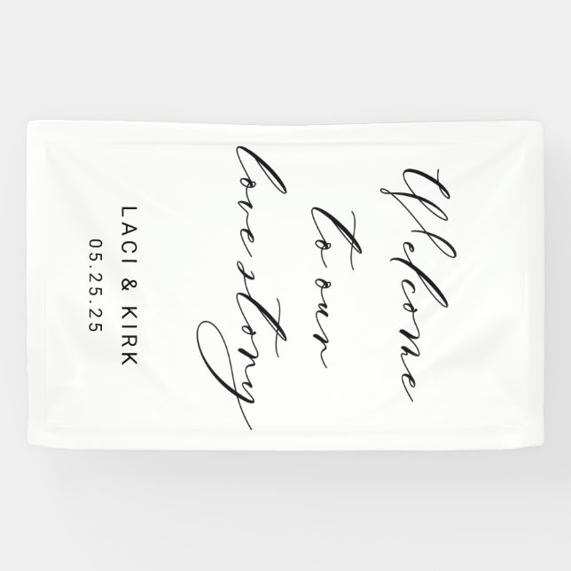Welcome to Our Wedding | Elegant Custom Sign (Horizontal)