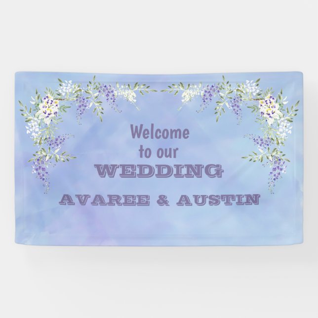 Welcome To our Wedding Floral Banner (Horizontal)