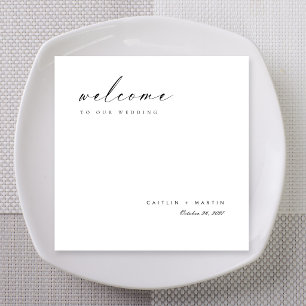 Welcome to Our Wedding Handwritten Napkin