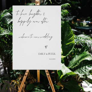 welcome To Our Wedding Minimalist Elegant Script Poster