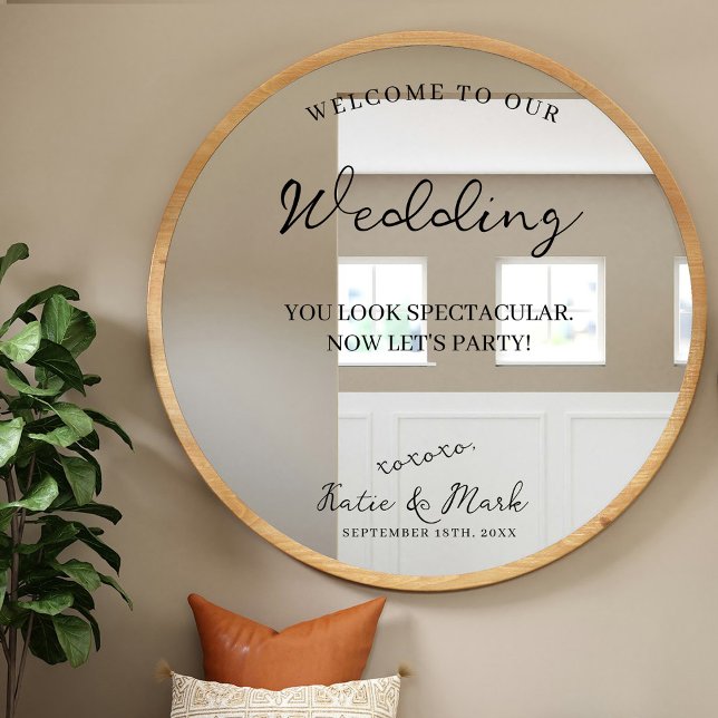 Welcome to Our Wedding Mirror Sign Sticker Decal (Welcome to Our Wedding Mirror Sign Sticker)