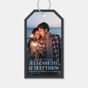 Welcome To Our Wedding   Modern and Simple Photo Gift Tags