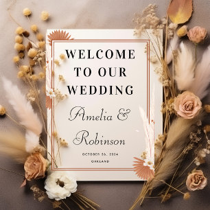 Welcome To Our Wedding Modern Black Script Custom