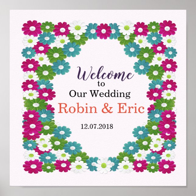Welcome to our wedding poster (Front)