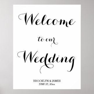 Welcome To Our Wedding Posters Zazzle Co Nz Welcome To Our Wedding Reception Sign Print