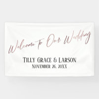 Welcome to Our Wedding Rose Gold Handwriting