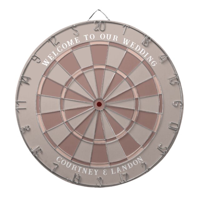 Welcome to Our Wedding Welcome Sign | Dusty Rose Dartboard (Front)