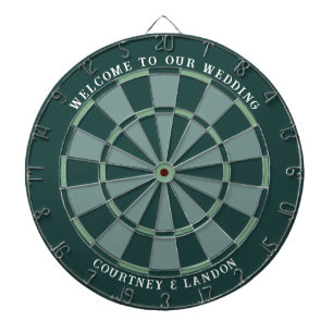 Welcome to Our Wedding Welcome Sign Emerald Dartboard