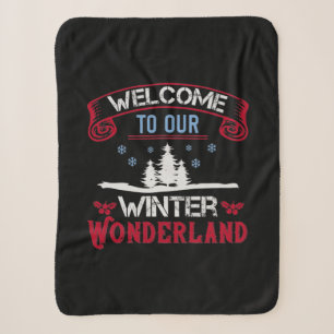 Welcome To Our Winter Wonderland Sherpa Blanket