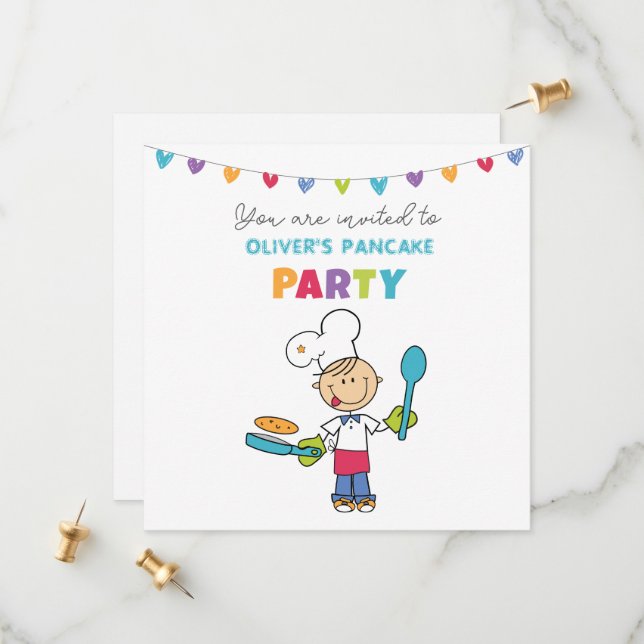 Welcome to Pancake Party invitation (Front/Back In Situ)
