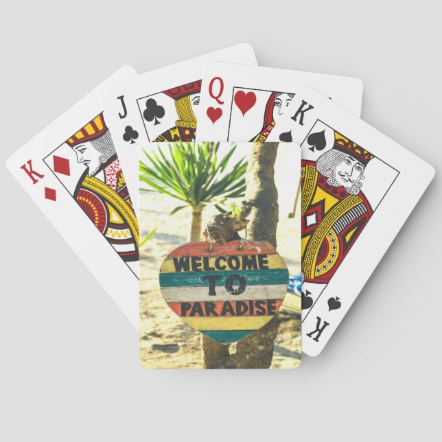 Welcome to paradise Beach Ocean Playing Cards (Back)