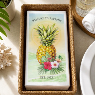 Welcome to Paradise Pineapple Paper Napkins