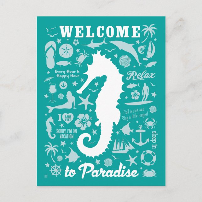 Welcome to Paradise Postcard (Front)