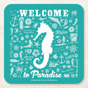 Welcome to Paradise Square Paper Coaster