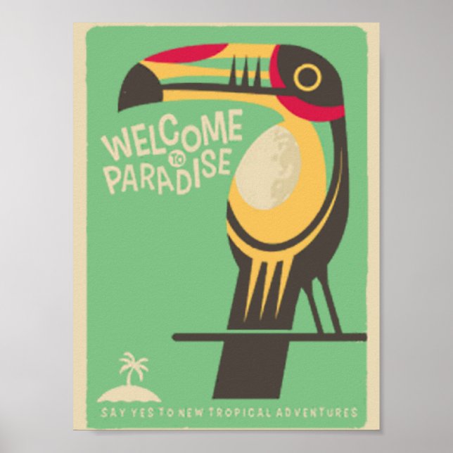 Welcome to paradise vintage poster (Front)