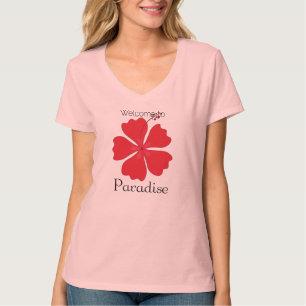 Welcome To Paradise With Tropical Hibiscus T-Shirt