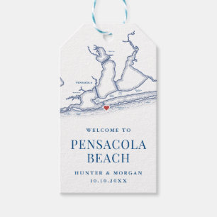 Welcome to Pensacola Beach Florida Wedding Favour Gift Tags
