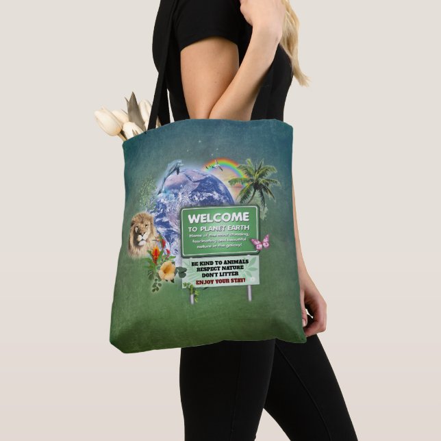 Welcome to Planet Earth  Tote Bag (Close Up)
