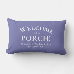 Welcome to Porch Family Names Trendy Peri Blue Lumbar Cushion