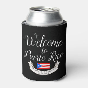 Welcome to Puerto Rico  Destination Wedding Favour Can Cooler