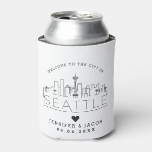 Welcome to Seattl   Wedding Guest Favour Can Coole Cooler