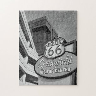 Welcome To Springfield Grayscale Jigsaw Puzzle