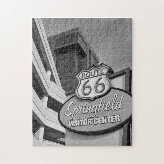 Welcome To Springfield Grayscale Jigsaw Puzzle (Vertical)