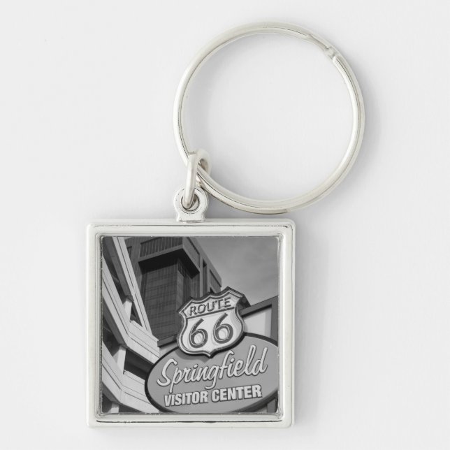 Welcome To Springfield Grayscale Key Ring (Front)