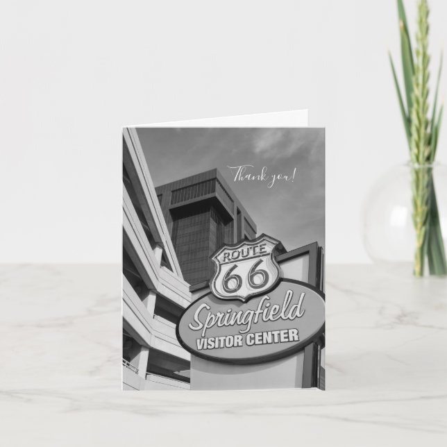 Welcome To Springfield Grayscale Thank You Card (Front)