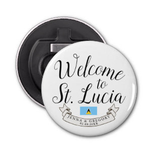 Welcome to St. Lucia Destination Wedding Favour Bottle Opener