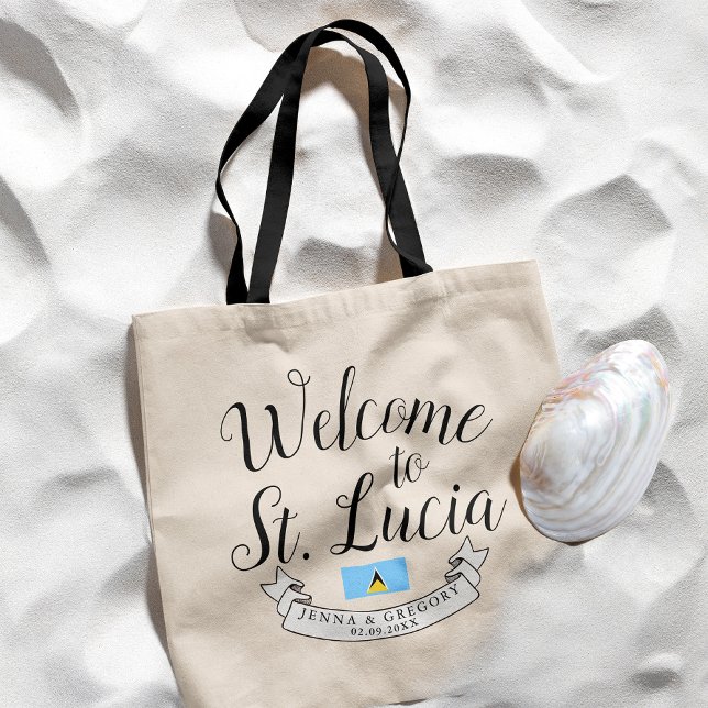 Welcome to St. Lucia | Destination Wedding Favour Tote Bag (Creator Uploaded)