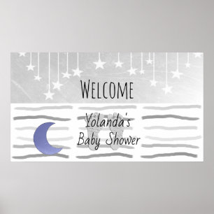 Welcome to Stars and Moon Baby Shower Personalised Poster
