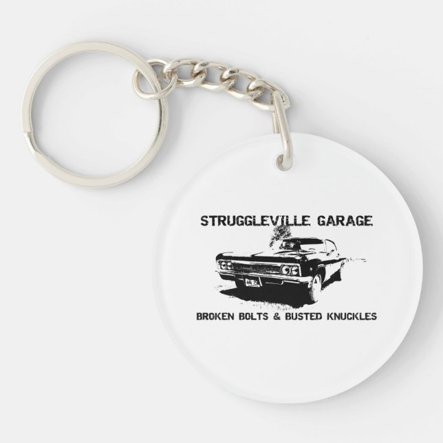 Welcome to Struggleville Garage - Where Broken Bol Key Ring (Front)