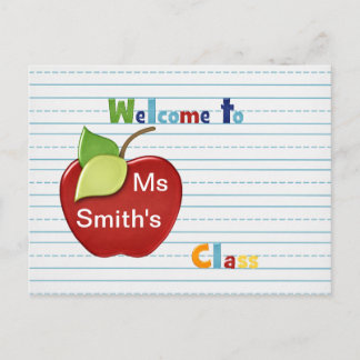 Welcome to student from teacher Postcard