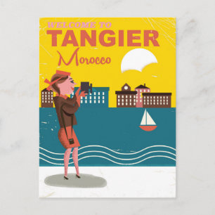 Welcome to Tangier Morocco vintage travel poster Postcard