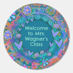 Welcome to Teacher’s Class Personalised Classic Round Sticker