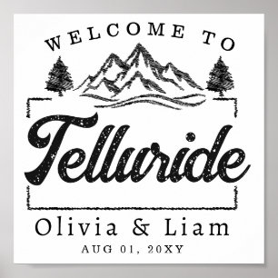 Welcome To Telluride Colorado Wedding Minimalist Poster