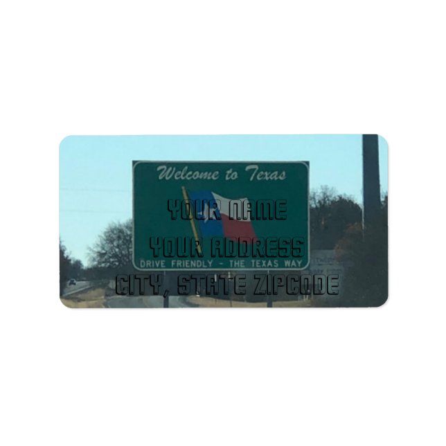 Welcome to Texas Address labels (Front)