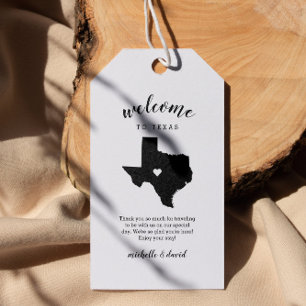 Welcome to Texas Calligraphy Wedding Gift Tags