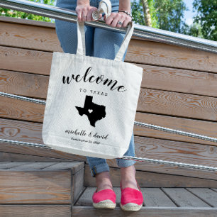 Welcome to Texas   State Silhouette Wedding Tote Bag