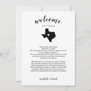 Welcome to Texas Wedding Letter & Itinerary