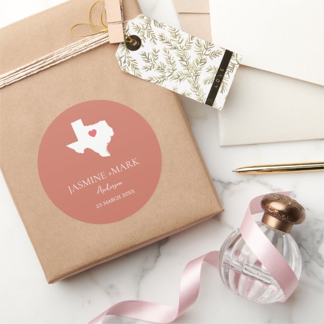 Welcome to Texas Wedding Party Custom  Classic Round Sticker (Gifting)