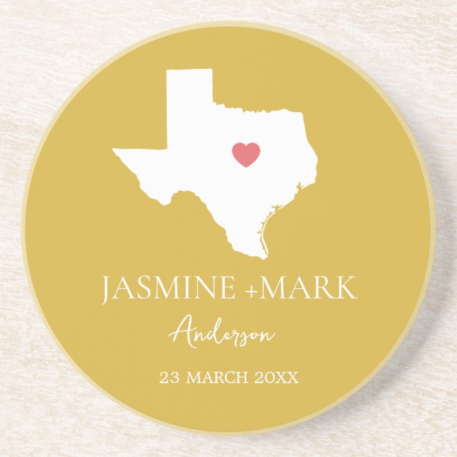 Welcome to Texas Wedding Party Custom  Coaster (Front)