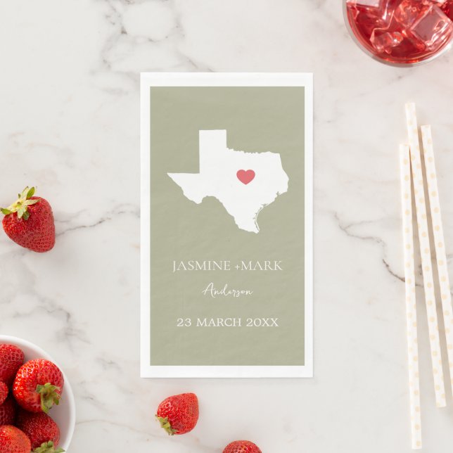 Welcome to Texas Wedding Party Custom  Napkin (Insitu)