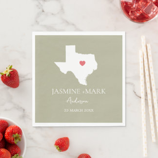 Welcome to Texas Wedding Party Custom  Napkin
