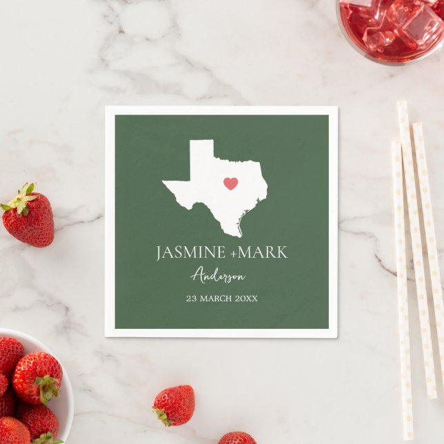 Welcome to Texas Wedding Party Custom  Napkin (Insitu)