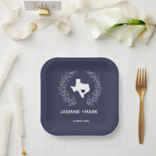 Welcome to Texas Wedding Party Custom Paper Plate