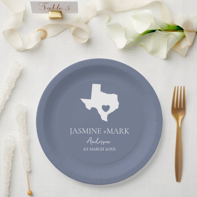 Welcome to Texas Wedding Party Custom  Paper Plate (Wedding)