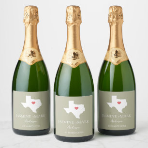 Welcome to Texas Wedding Party Custom Sparkling Wine Label