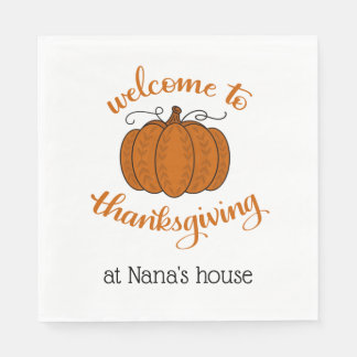 Welcome to Thanksgiving personalised napkins